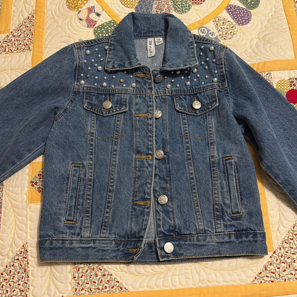Flower girl Jean jacket- little girl